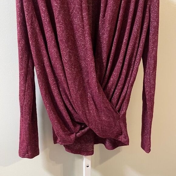 Philosophy Burgundy Wrap Sweater - Picture 2 of 5